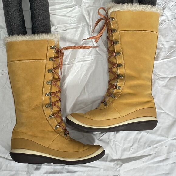 TIMBERLAND Picudilla Boots 14" Waterproof Lace Up Outdoor Womens 8.5 Tan Wheat - Picture 11 of 15